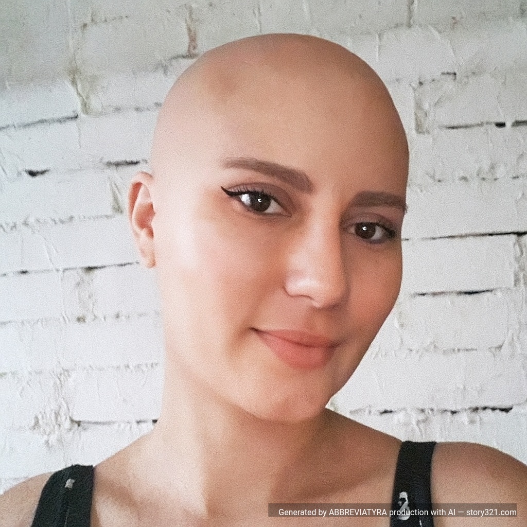 make the person in the photo look completely bald, removing all hair from their head. The result should look natural and realistic.
