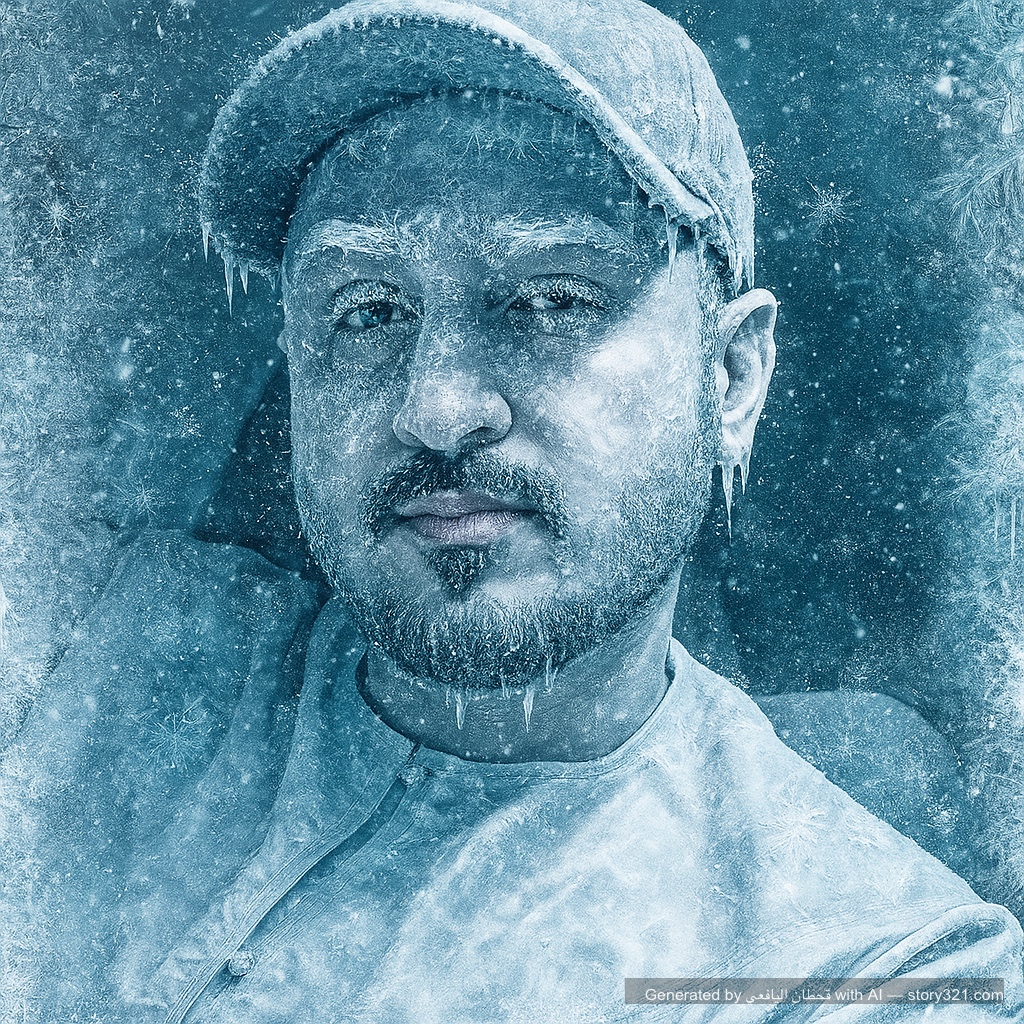 add realistic ice and frost effects to the photo, making objects and surfaces appear frozen. Add ice crystals, frost patterns, icicles, and a cold blue-white tint to create a frozen, winter atmosphere. The ice should look natural and well-integrated with the scene, with proper lighting, transparency, and reflections that make it appear as if the scene has been frozen or covered in ice.