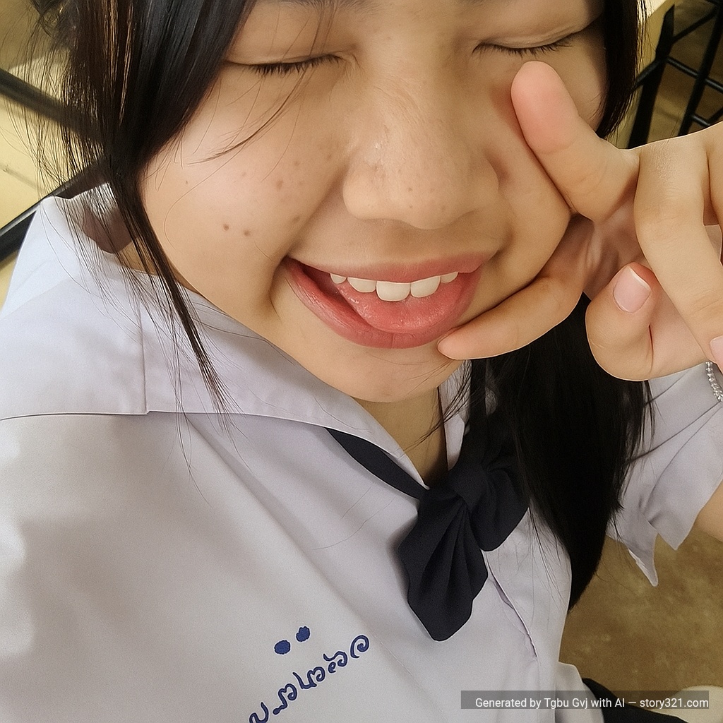 อ้าปากเล็กน้อย หลับตาเล็กน้อย