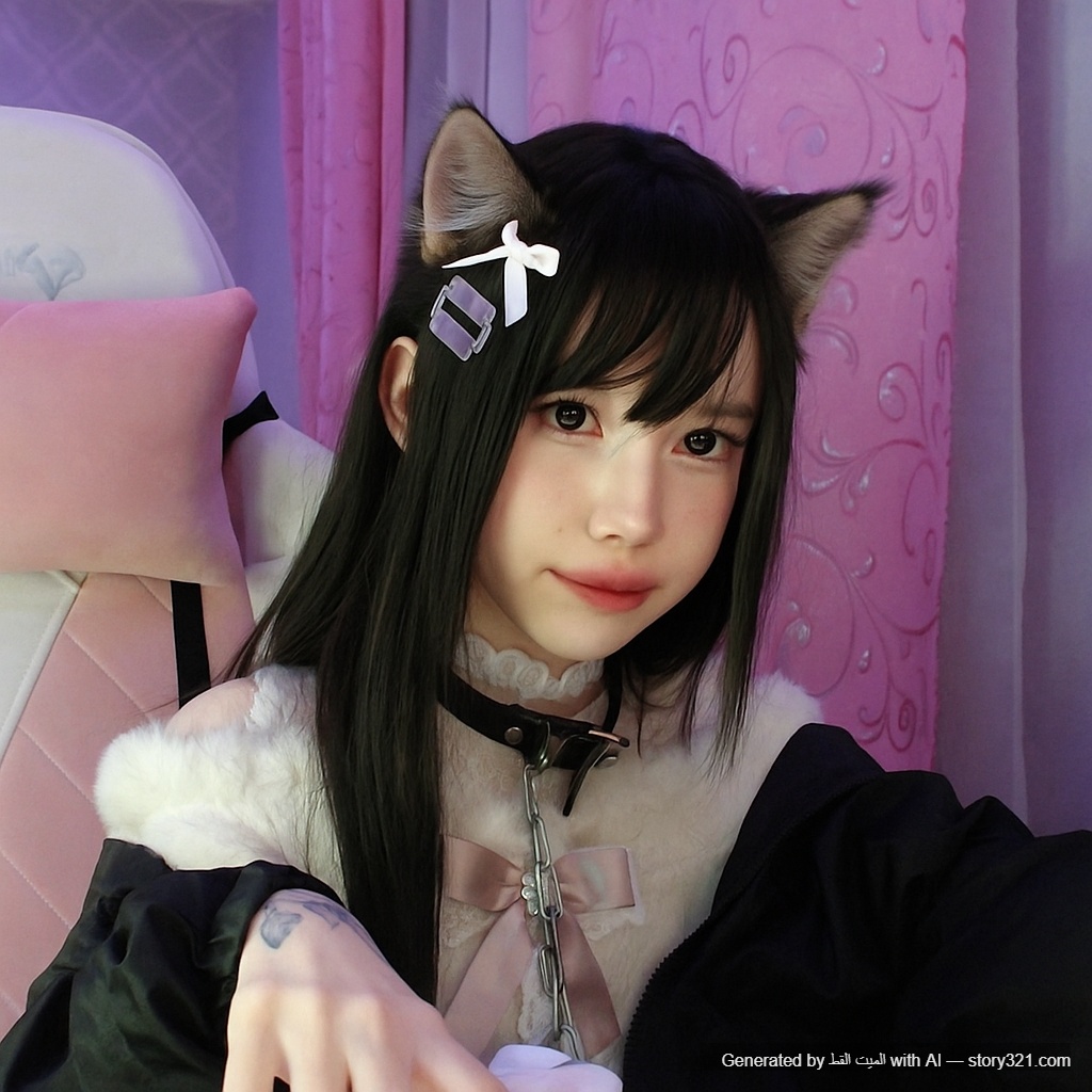 add a pair of cute cat ears to the head of the person in the photo. The ears should look fluffy and realistic, matching the person's hair color and blending in naturally.