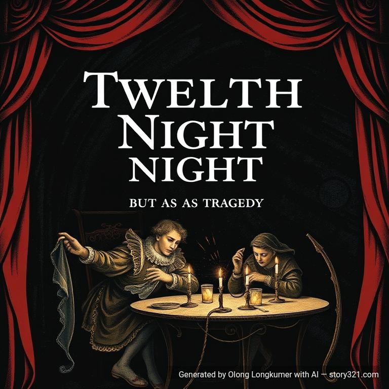 A cover page for twelfth night but as a tragedy