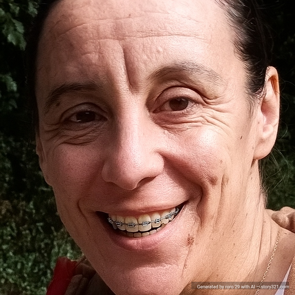 add realistic dental braces to the teeth of the person in the photo. Make sure the braces look natural and are correctly placed on the teeth.