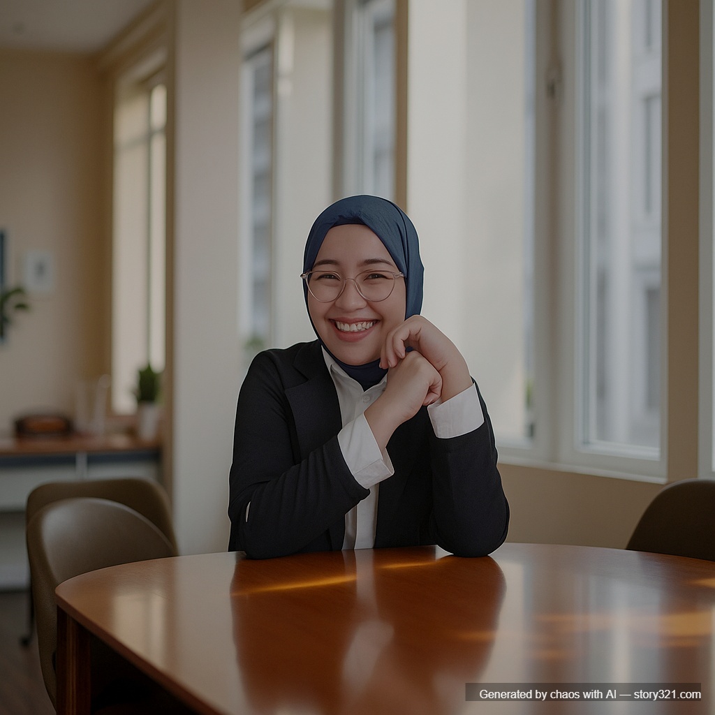 add a natural, genuine smile to the person in the photo. Make their mouth curve upward in a warm, happy expression, brighten their eyes with a joyful sparkle, and adjust their facial features to convey happiness and positivity. The smile should look natural and authentic, not forced.