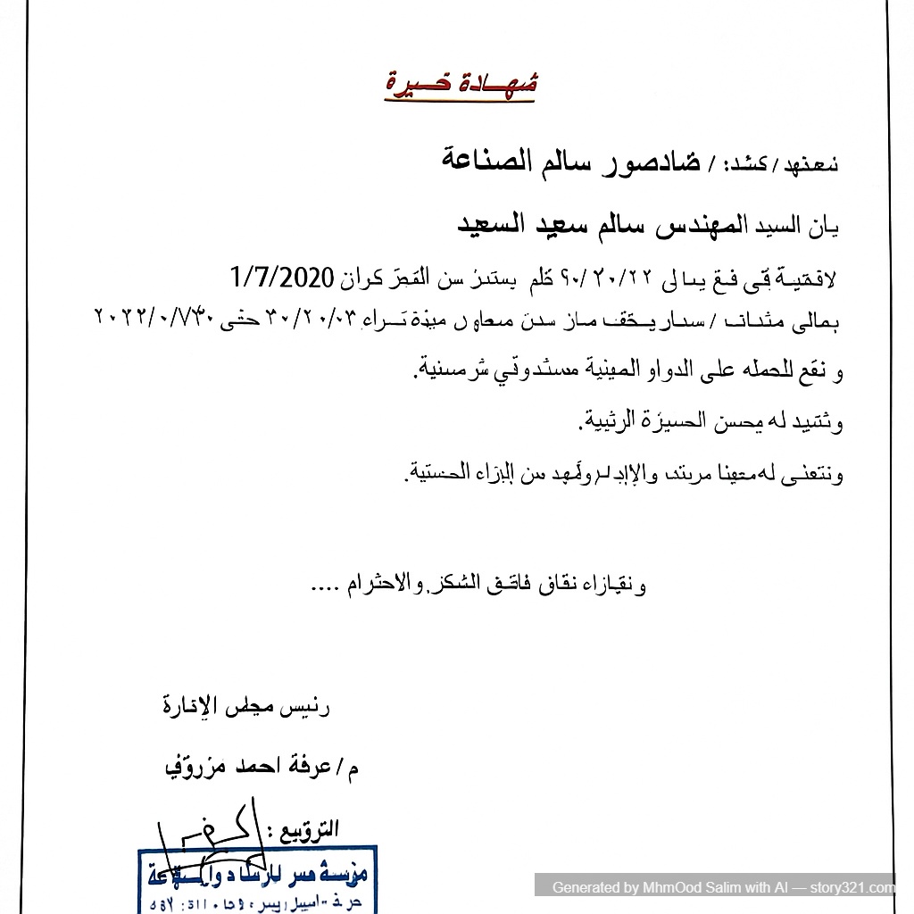 تعديل ��لاسم الي محمود سالم السعيد
ازالة الرقم القومي ورقم الجواز
تعديل مدني الي ميكانيكا
تعديل التاريخ من 1/7/2022 الي 1/7/2020