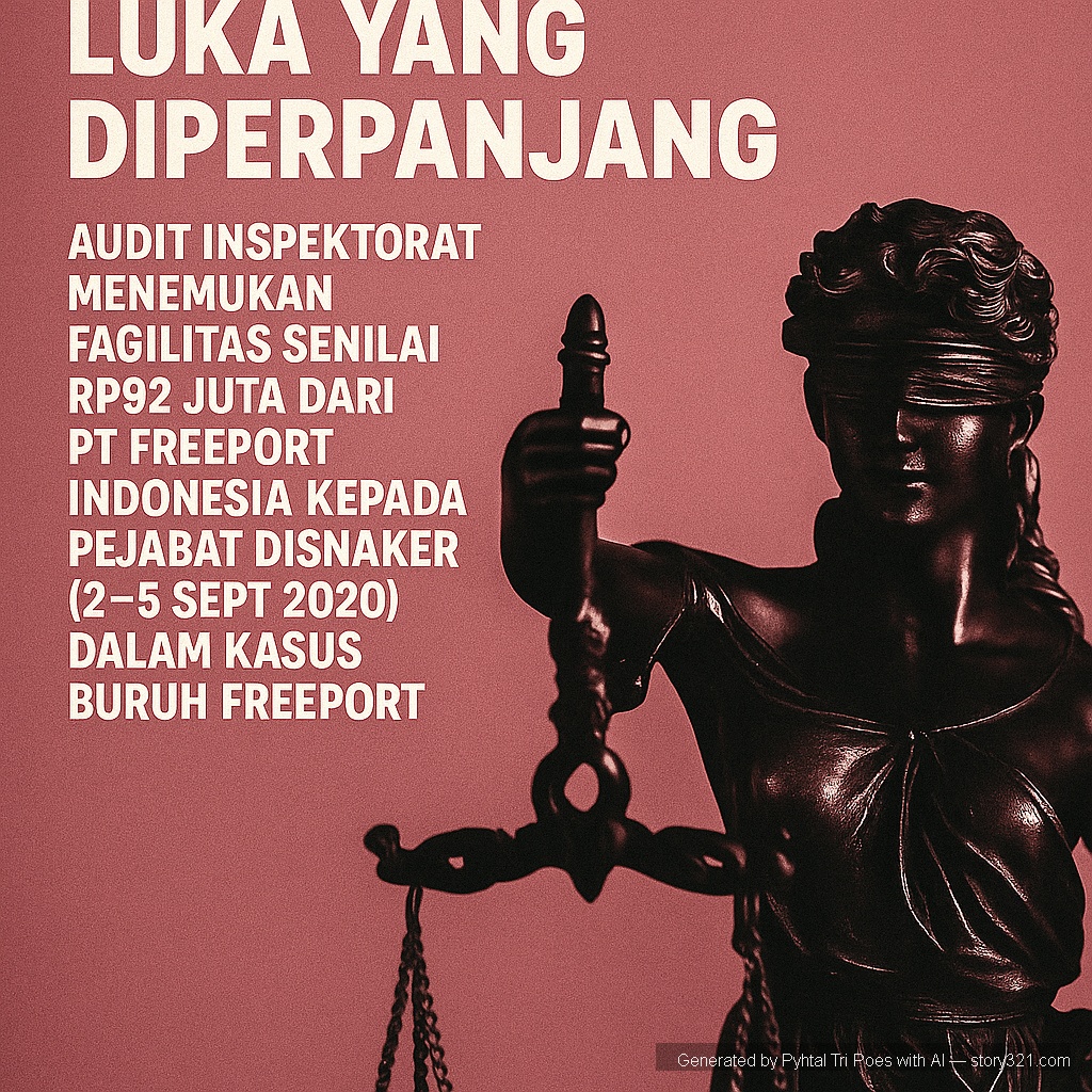 A bold typographic and photographic digital graphic poster in Indonesian language, with pink as the primary background color. The design should convey the atmosphere of social injustice, corruption, and labor protest — symbolizing the struggle of workers, manipulation of power, and silent suffering.
The layout must combine strong typography, minimal text, and realistic photo elements with cinematic lighting and symmetrical composition.
Use contrasting tones (dark shadows, pink highlights, and white text) to enhance emotional tension.
Visual style inspired by editorial campaign posters — professional, high-definition, impactful, and suitable for public awareness use on social media.
Keywords: injustice, protest, corruption, workers, pink background, human rights, bold composition, minimalism, modern editorial layout.