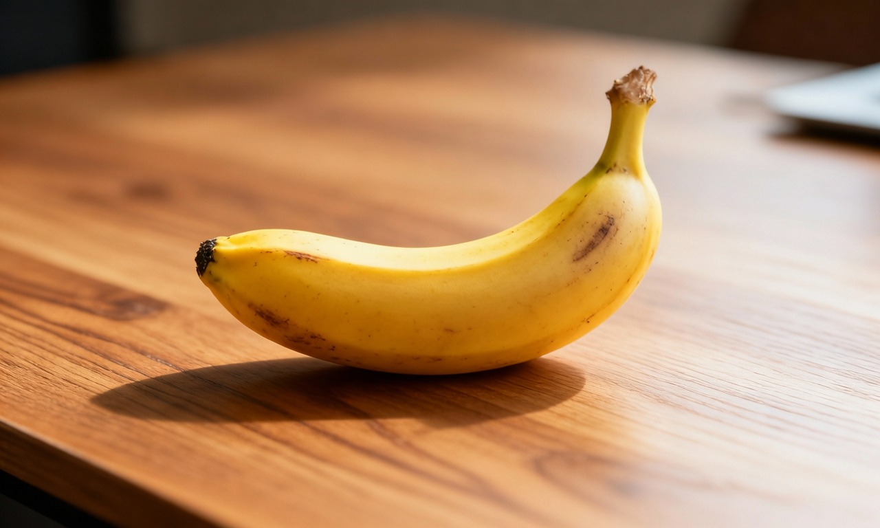 an banana on the desk
