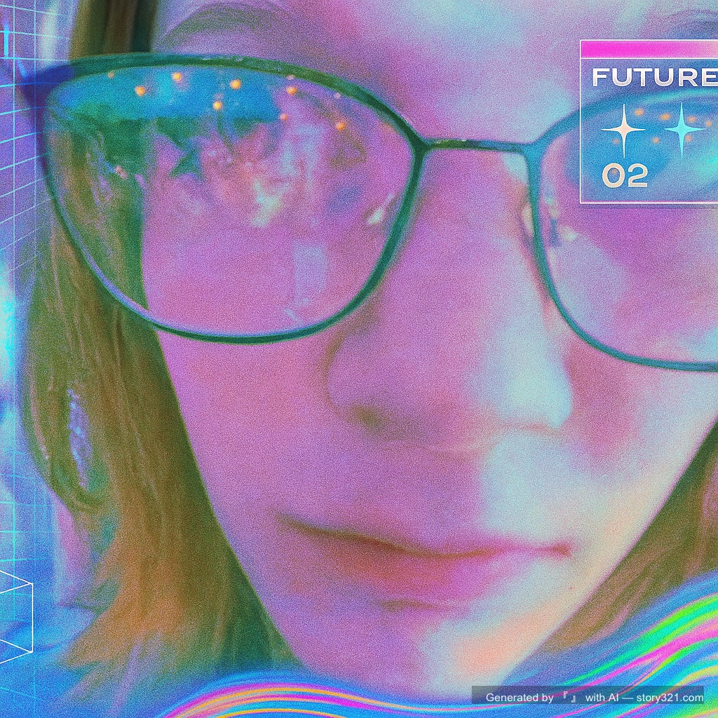 transform the photo into a Y2K aesthetic with a retro-futuristic vibe. Add elements like cyber-inspired graphics, iridescent colors, and a slightly grainy, low-res look reminiscent of early digital cameras. The overall mood should be optimistic, futuristic, and stylish, capturing the essence of the Year 2000 era.