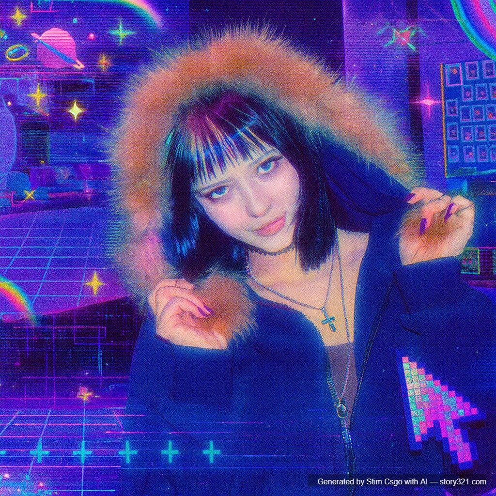 transform the photo into a Y2K aesthetic with a retro-futuristic vibe. Add elements like cyber-inspired graphics, iridescent colors, and a slightly grainy, low-res look reminiscent of early digital cameras. The overall mood should be optimistic, futuristic, and stylish, capturing the essence of the Year 2000 era.