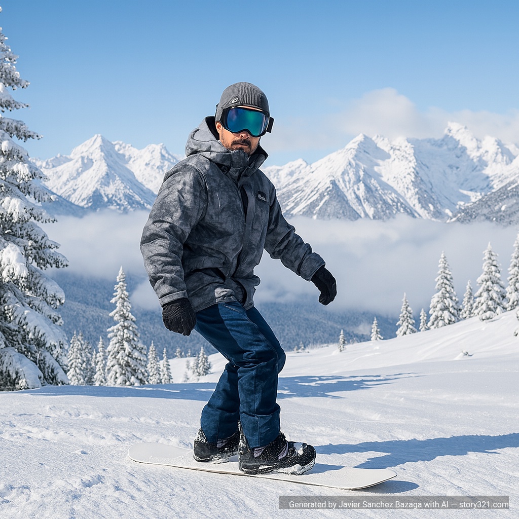 replace the background of the photo with a beautiful snowy landscape. The new background should be seamlessly integrated with the subject, creating a winter scene.