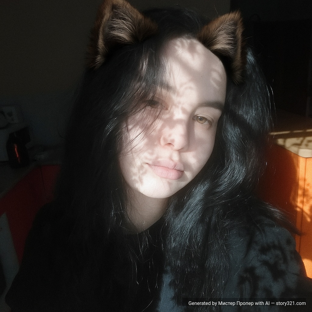 add a pair of cute cat ears to the head of the person in the photo. The ears should look fluffy and realistic, matching the person's hair color and blending in naturally.