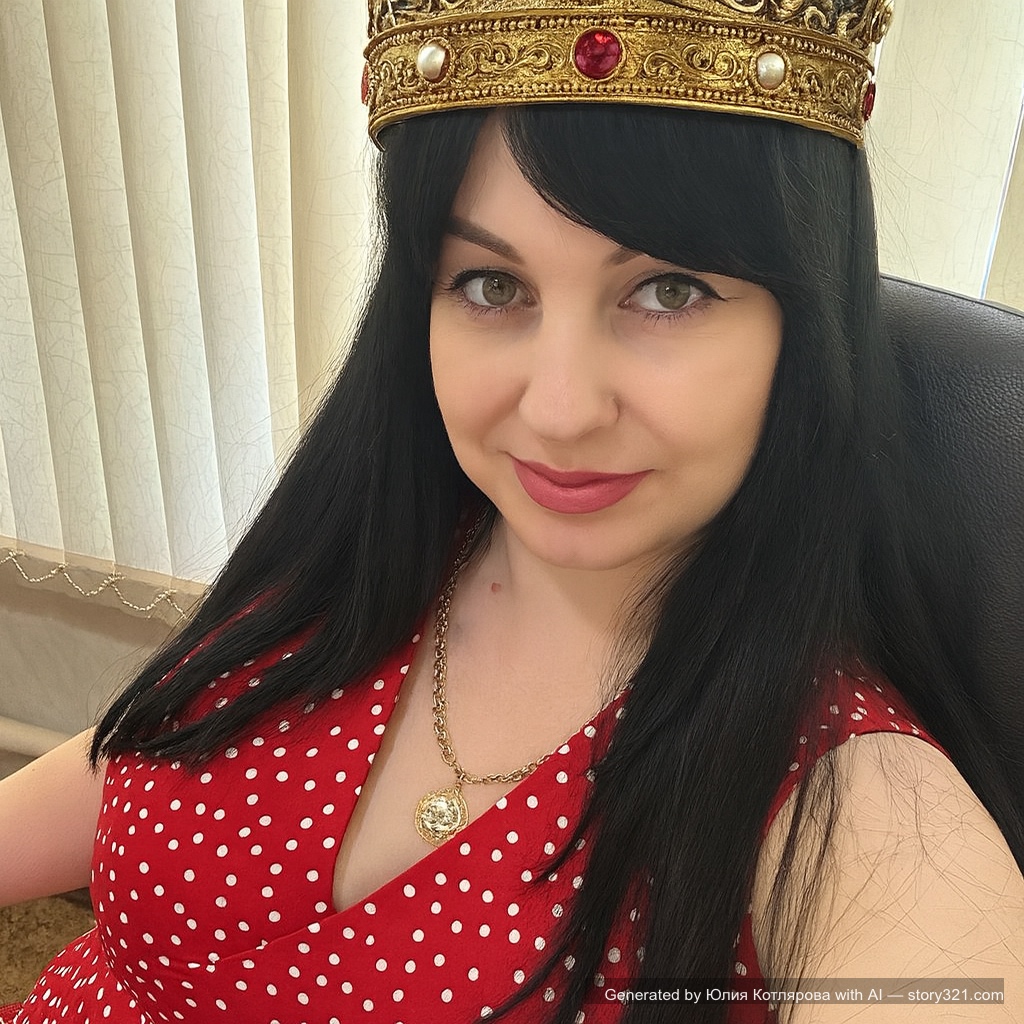 add a beautiful, ornate royal crown to the head of the person in the photo. The crown should be golden with jewels and intricate decorative details, fitting naturally on their head. It should look majestic and regal, as if they are royalty, with proper lighting and shadows to make it appear realistic and integrated into the scene.