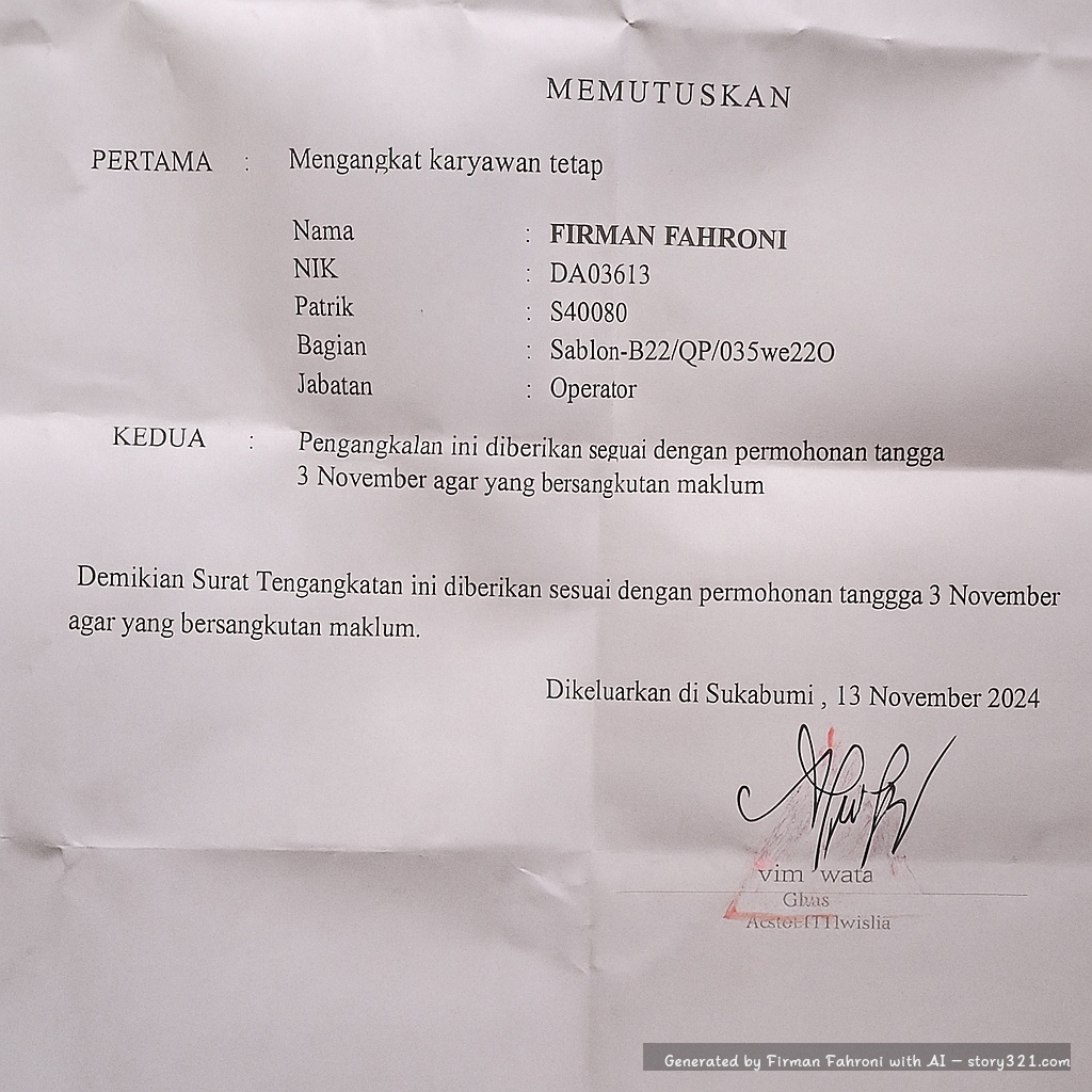 Rubah tulisan katyawah menjadi karyawan rubah tulisan FIRMAN FAFIRONI menjadi FIRMAN FAHRONI rubah tulisan bersangkufan menjadi bersangkutan rubah tulisan bersangkuian menjadi bersangkutan