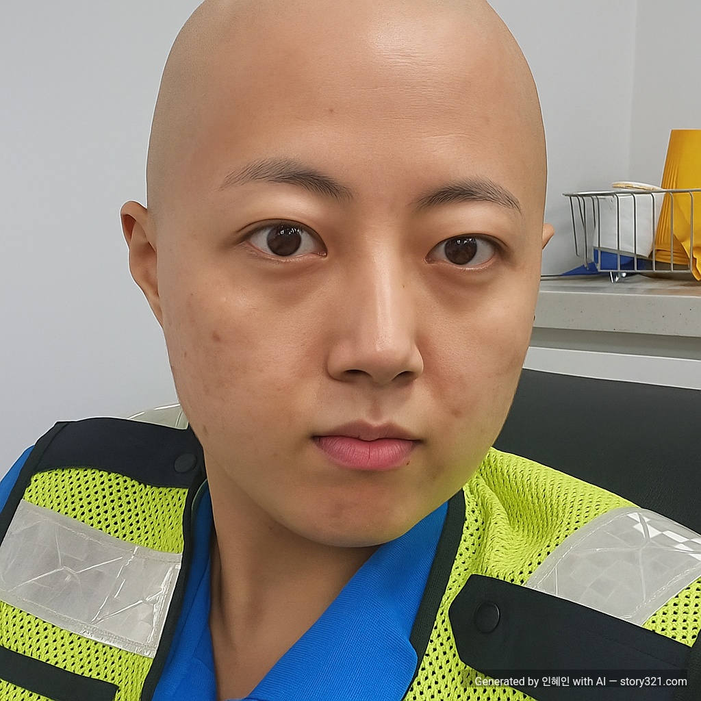 make the person in the photo look completely bald, removing all hair from their head. The result should look natural and realistic.