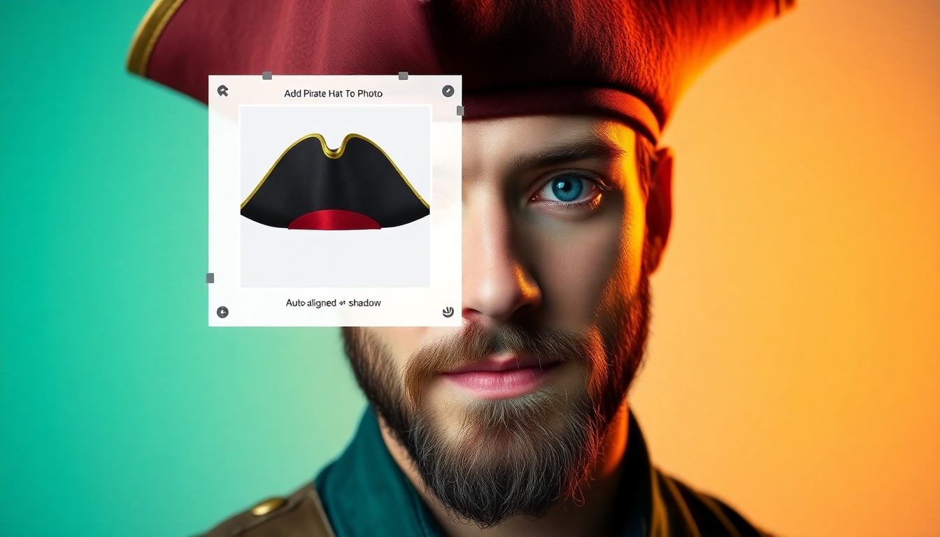 写真に海賊帽子を追加