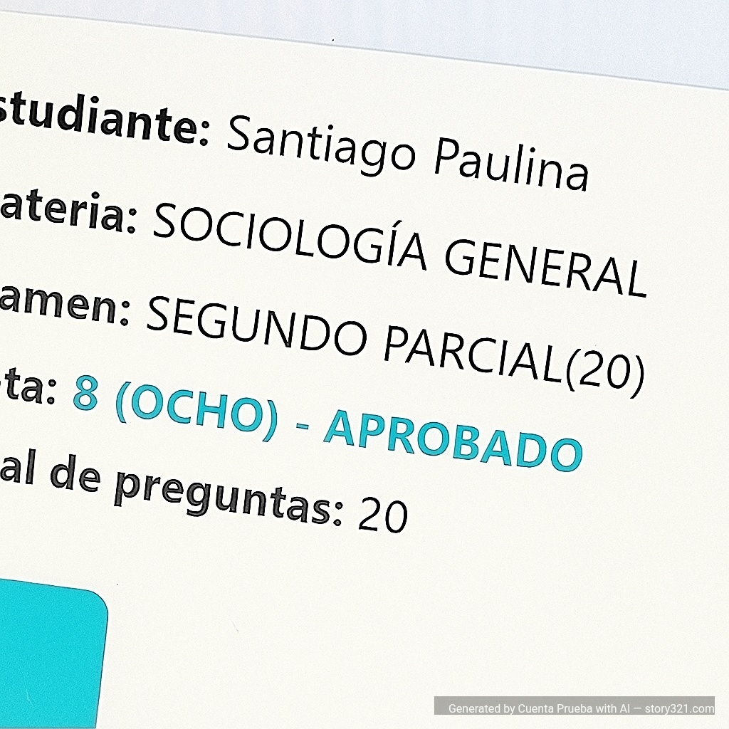 Nota: 8 (OCHO) - APROBADO 